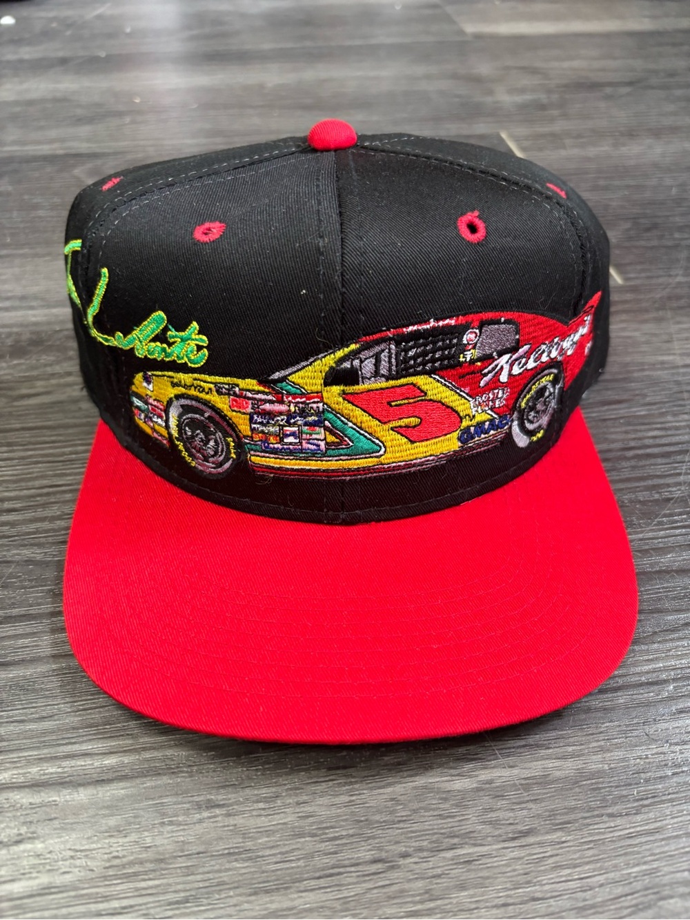 Vintage 96 Nascar Kellogg’s Corn Flakes Racing Black & Red Cap Deadstock NWT OS
